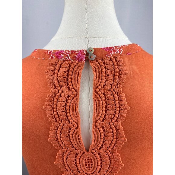 Daniel Rainn Petite Small Sleeveless Top With Lace Trim & Keyhole Neckline - Picture 6 of 6